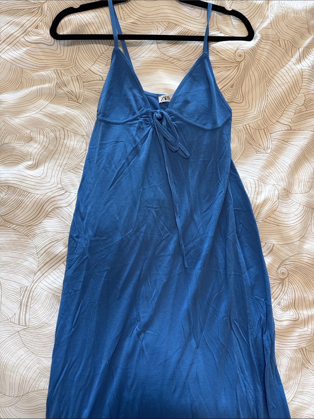 Zara Royal Blue Tie-Front Slip Dress